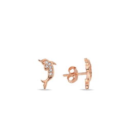 Heliophilia Silver Pendientes de Plata de Ley 925 con Baño de Oro Rosa y Circón